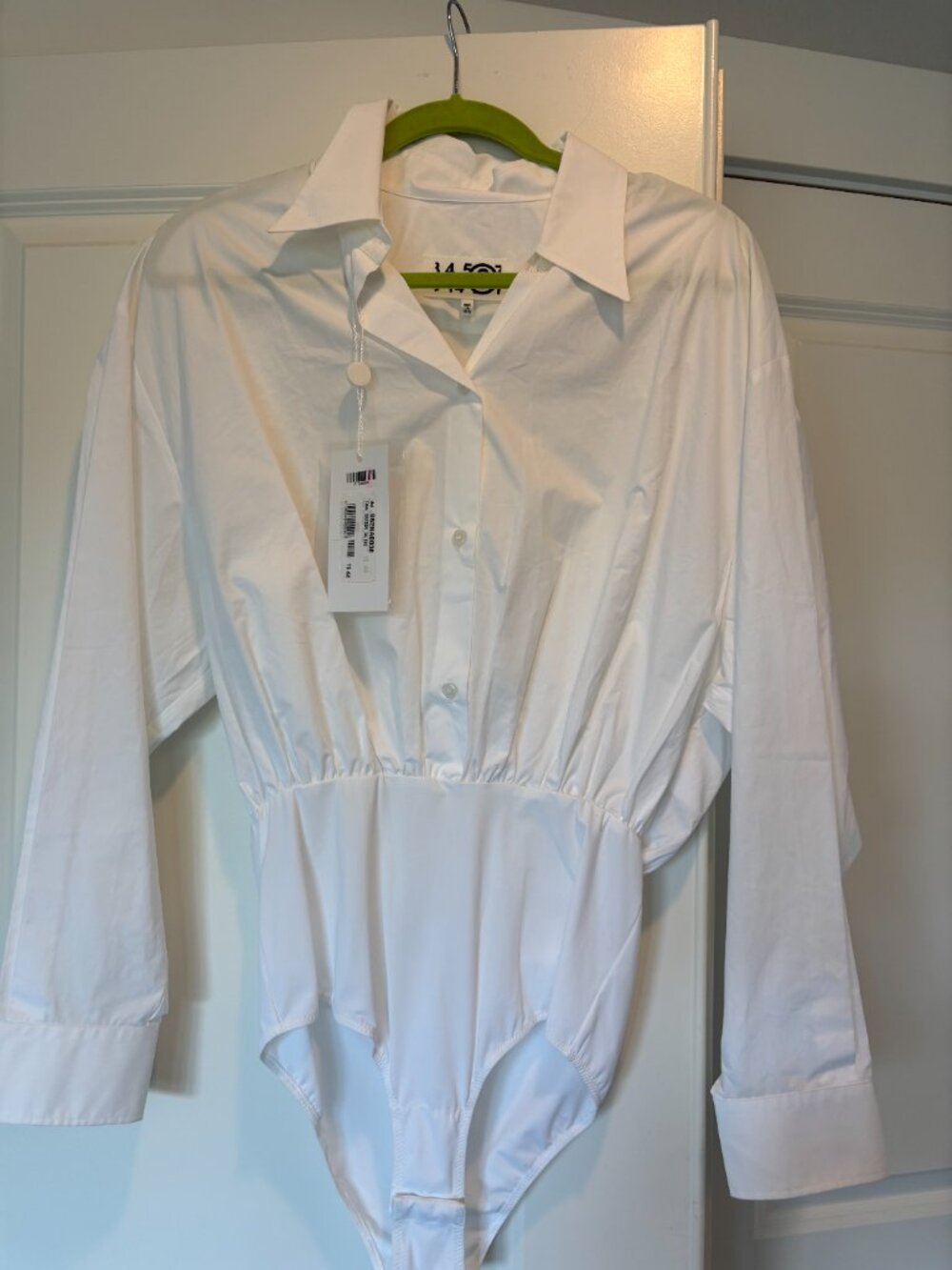 NWT Mason Margiela button down bodysuit white IT 44 US 10